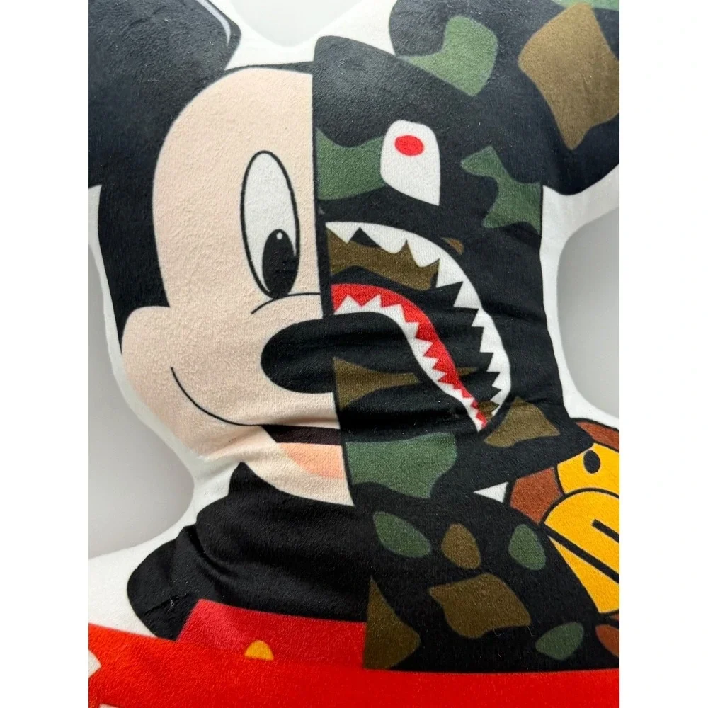 BAPE Supreme Mickey Mouse Shark Camo Baby Milo‎ Plush Pillow Streetwear Decor